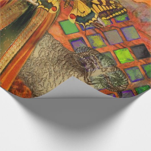 Ram Sinaasappel Vrouw: Gotische Ram Antiek Art Col Cadeaupapier (Hoek)