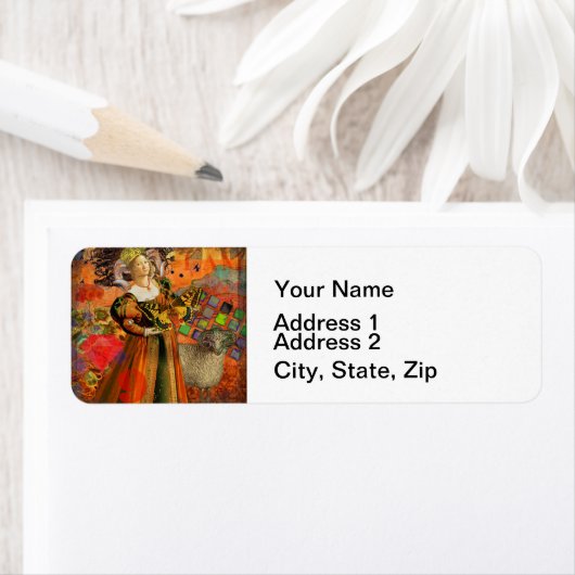 Ram Sinaasappel Vrouw: Gotische Ram Antiek Art Col Etiket (Insitu)