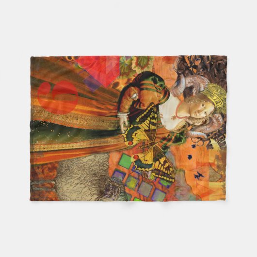 Ram Sinaasappel Vrouw: Gotische Ram Antiek Art Col Fleece Deken (Voorkant (Horizontaal))