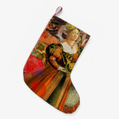 Ram Sinaasappel Vrouw: Gotische Ram Antiek Art Col Kleine Kerstsok (Voorkant (Hangend))