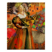 Ram Sinaasappel Vrouw: Gotische Ram Antiek Art Col Poster (Voorkant)