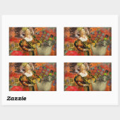 Ram Sinaasappel Vrouw: Gotische Ram Antiek Art Col Rechthoekige Sticker (Vel)