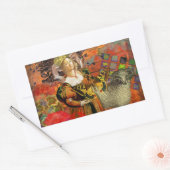 Ram Sinaasappel Vrouw: Gotische Ram Antiek Art Col Rechthoekige Sticker (Envelop)