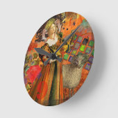 Ram Sinaasappel Vrouw: Gotische Ram Antiek Art Col Ronde Klok (Hoek)