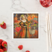 Ram Sinaasappel Vrouw: Gotische Ram Antiek Art Col Servet (Insitu)