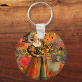 Ram Sinaasappel Vrouw: Gotische Ram Antiek Art Col Sleutelhanger (Voorkant)