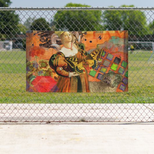 Ram Sinaasappel Vrouw: Gotische Ram Antiek Art Col Spandoek (Insitu)