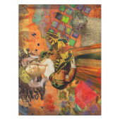 Ram Sinaasappel Vrouw: Gotische Ram Antiek Art Col Tafelkleed (Voorkant)