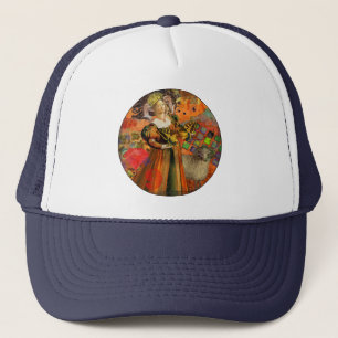 Ram Sinaasappel Vrouw: Gotische Ram Antiek Art Col Trucker Pet
