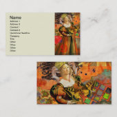 Ram Sinaasappel Vrouw: Gotische Ram Antiek Art Col Visitekaartje (Voorkant / Achterkant)