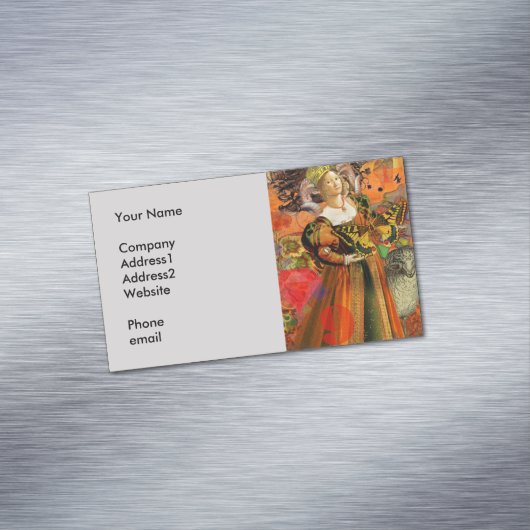 Ram Sinaasappel Vrouw: Gotische Ram Antiek Art Col Visitekaartje Magneet (Voorbeeld)