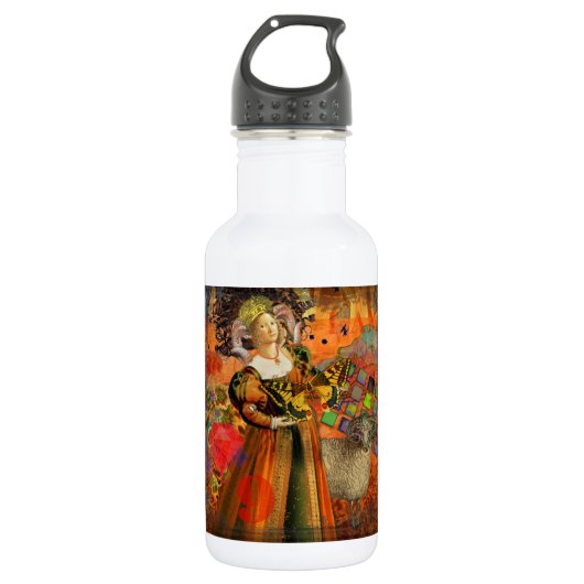 Ram Sinaasappel Vrouw: Gotische Ram Antiek Art Col Waterfles (Voorkant)