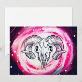 Ram Skull Art Feestdagenkaart (Voorkant / Achterkant)