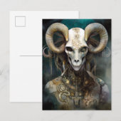 Ram Skull Surreal Fantasy Art Briefkaart (Voorkant / Achterkant)