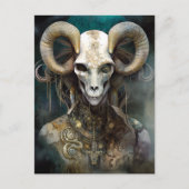 Ram Skull Surreal Fantasy Art Briefkaart (Voorkant)