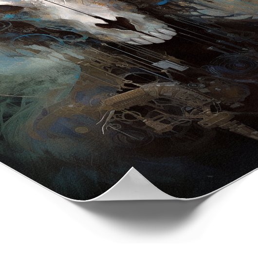 Ram Skull Surreal Fantasy Art Poster (Hoek)