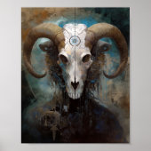 Ram Skull Surreal Fantasy Art Poster (Voorkant)