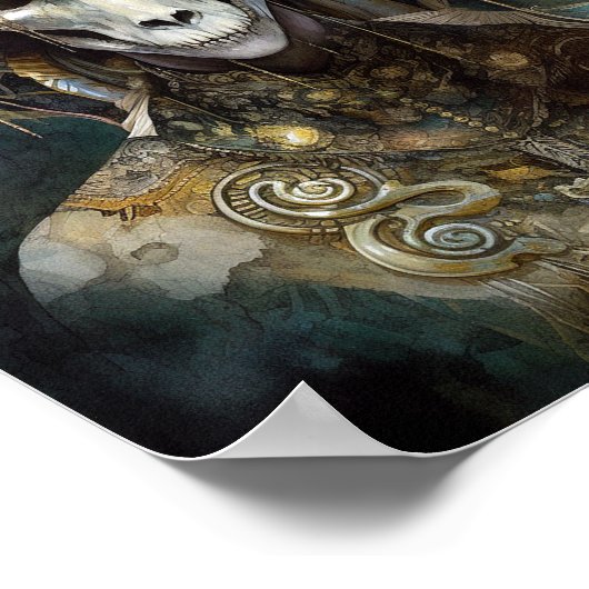 Ram Skull Surreal Fantasy Art Poster (Hoek)