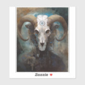 Ram Skull Surreal Fantasy Art Sticker (Vel)