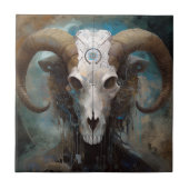 Ram Skull Surreal Fantasy Art Tegeltje (Voorkant)