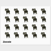 Ram Space Stars Silhouette Vierkante Sticker (Vel)