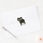 Ram Space Stars Silhouette Vierkante Sticker (Envelop)