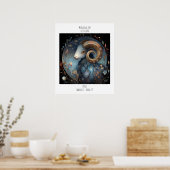 Ram Sterrenbeeld Astrologie Naam & Verjaardag Poster (Keuken)
