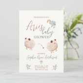 Ram sterrenbeeld baby shower kaart (Staand voorkant)