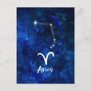 Ram Sterrenbeeld Blauw sterrenstelsel Celestial Briefkaart