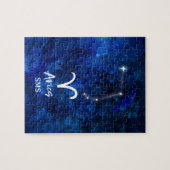 Ram Sterrenbeeld Blauwe Melkweg Monogram Legpuzzel (Horizontaal)