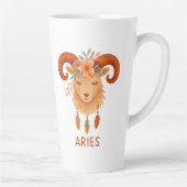 Ram sterrenbeeld boho waterverf Latte Mok (Rechts)