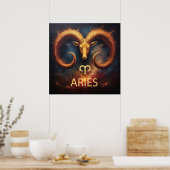 ♈ Ram Sterrenbeeld Cadeau Met Klassieke Stijl Poster (Keuken)
