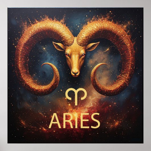 ♈ Ram Sterrenbeeld Cadeau Met Klassieke Stijl Poster (Voorkant)