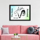 Ram Sterrenbeeld en Symbool omlijst Canvas Afdruk (Insitu (Woonkamer))