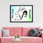 Ram Sterrenbeeld en Symbool omlijst Canvas Afdruk (Insitu (Woonkamer))
