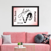 Ram Sterrenbeeld en Symbool omlijst Canvas Afdruk (Insitu (Woonkamer))