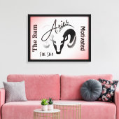 Ram Sterrenbeeld en Symbool omlijst Canvas Afdruk (Insitu (Woonkamer))