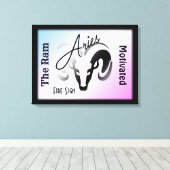 Ram Sterrenbeeld en Symbool Omlijst Canvas Afdruk (Insitu (Houten vloer))