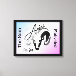 Ram Sterrenbeeld en Symbool Omlijst Canvas Afdruk