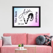 Ram Sterrenbeeld en Symbool Omlijst Canvas Afdruk (Insitu (Woonkamer))