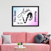 Ram Sterrenbeeld en Symbool Omlijst Canvas Afdruk (Insitu (Woonkamer))