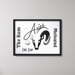 Ram Sterrenbeeld en Symbool omlijst Canvas Afdruk