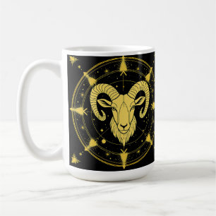♈ Ram Sterrenbeeld Koffiemok Gouden Astrologie Cad
