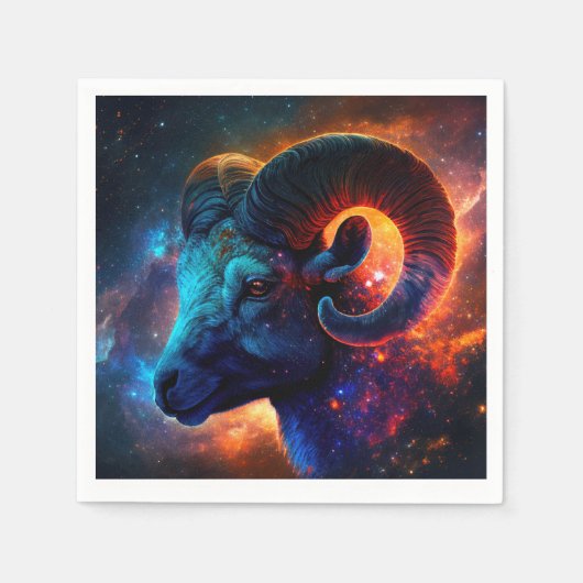 Ram Sterrenbeeld - Levendige Artistieke Servetten (Voorkant)