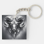Ram sterrenbeeld mannelijke stijl sleutelhanger (Achterkant)