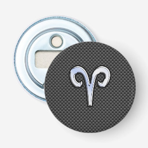 Ram Sterrenbeeld op Koolstofvezel Stijl Button Flesopener