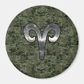 Ram sterrenbeeld op Woodland Green Digitale Camo Magneet (Voorkant)