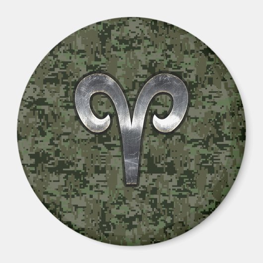 Ram sterrenbeeld op Woodland Green Digitale Camo Magneet (Voorkant)