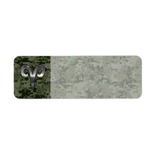 Ram Sterrenbeeld op Woodland Groen Digitaal Camo Etiket