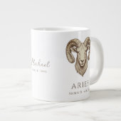 Ram Sterrenbeeld Persoonlijke Naam & Geboortedatum Grote Koffiekop (Voorkant rechts)